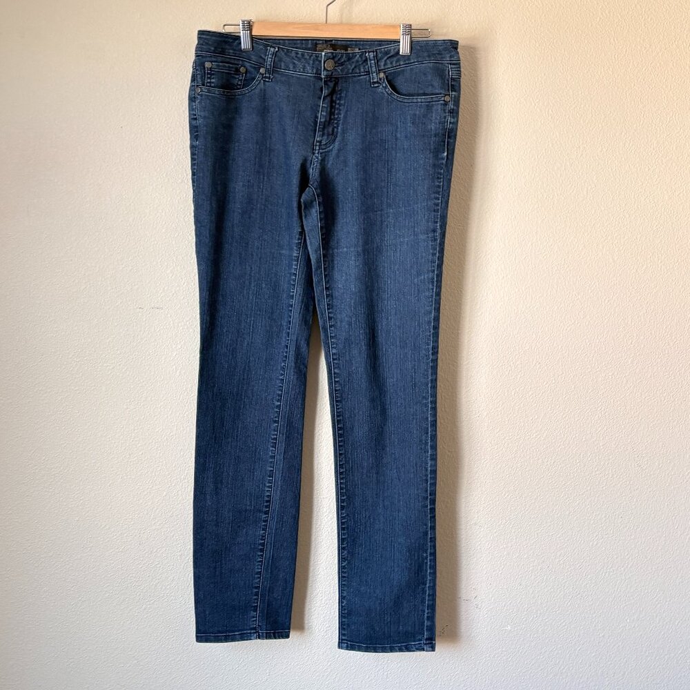 Prana Womens Kara Jean Stretch Skinny Leg Pants Size 10 / 30 Indigo Blue Organic